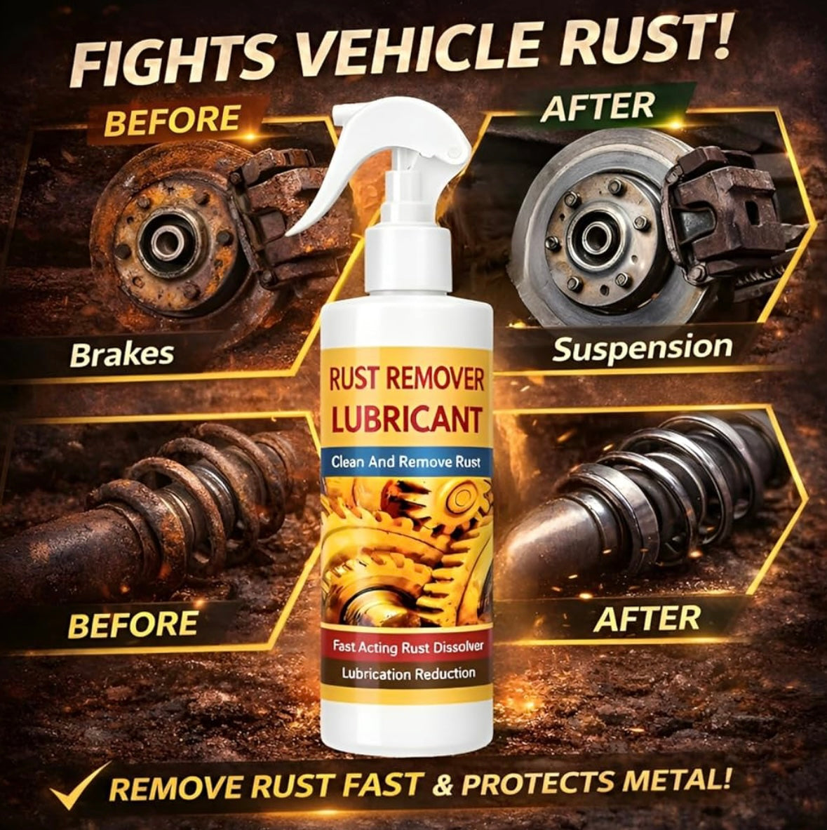 Rust Remover Spray 200ml for Iron, Steel & Metal - Pack of 2
